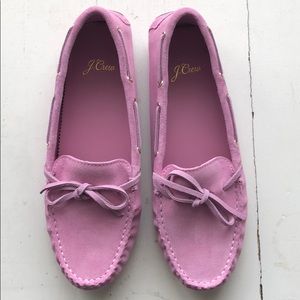 New J.Crew suede driving moccasins 8 peony
